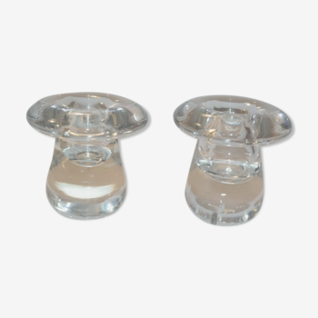 Paire de bougeoirs en cristal Schneider France