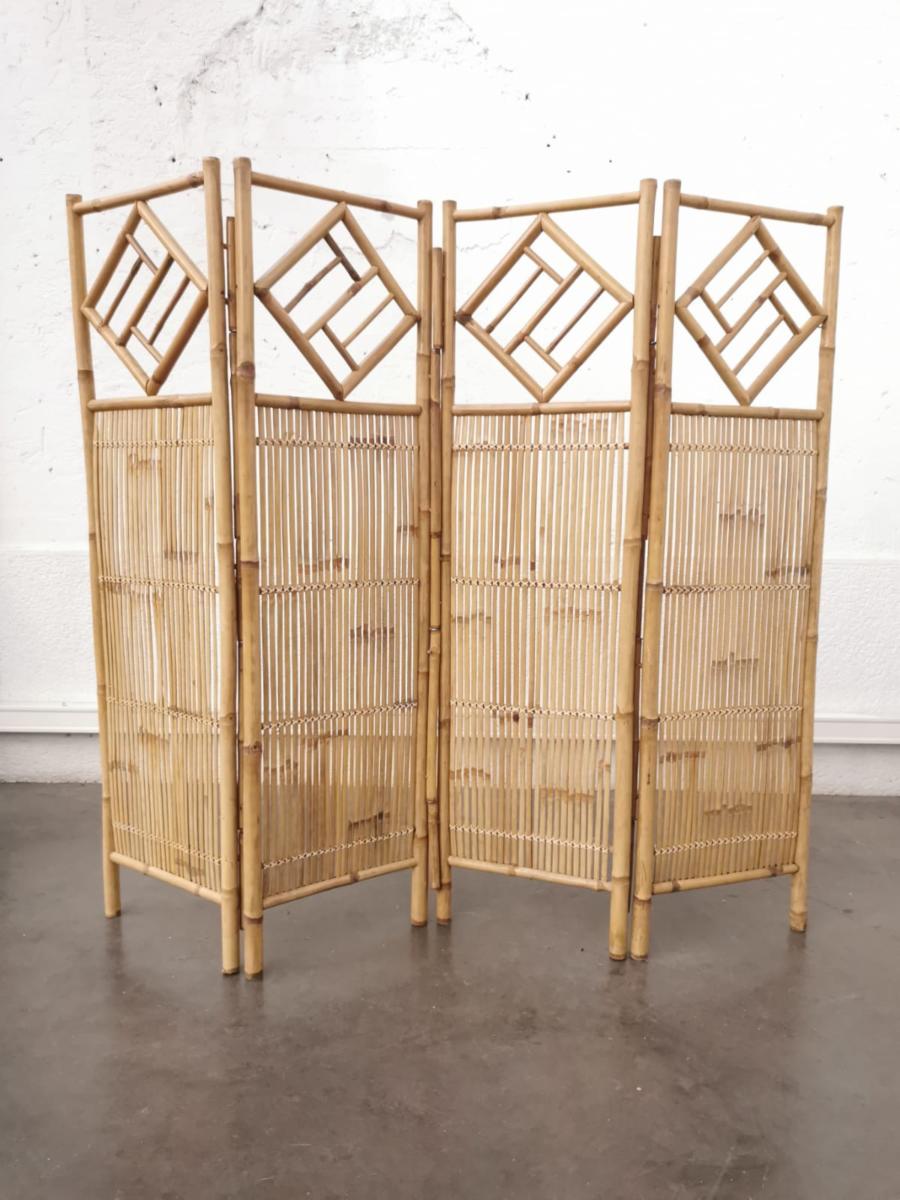 Bamboo and rattan screen