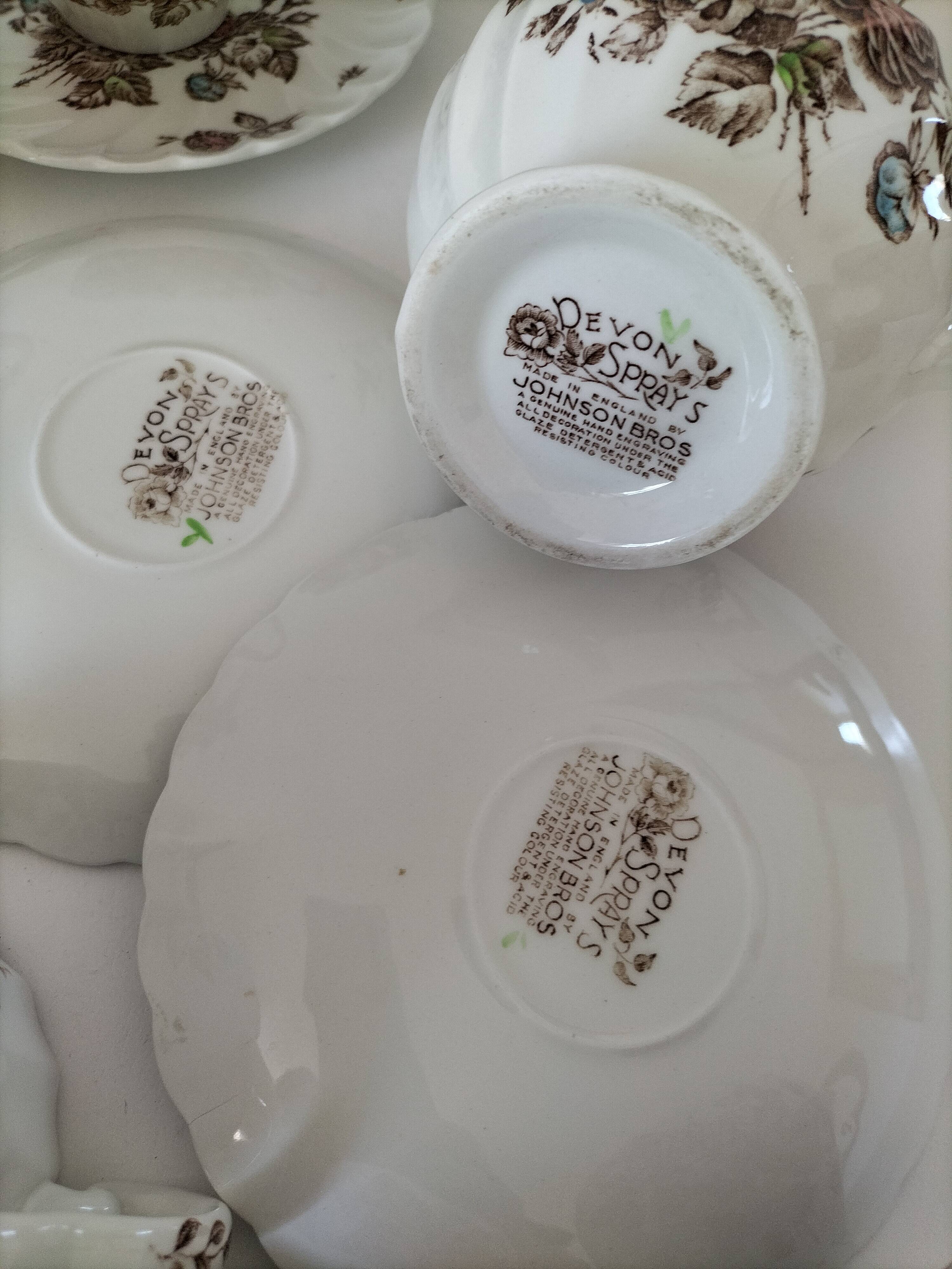 Vintage Johnson Brothers "Devon Sprays" set.