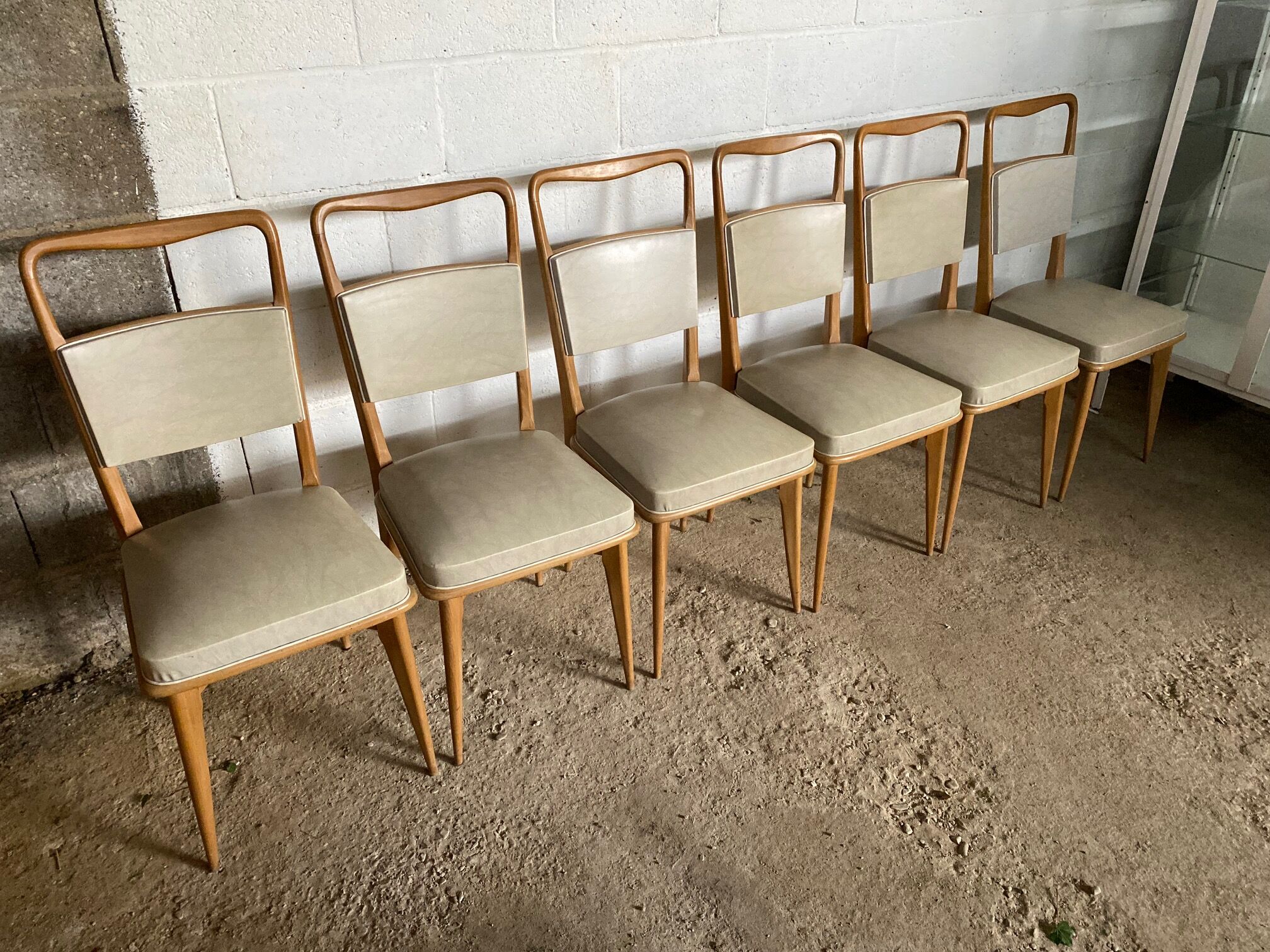Set of 6 vintage 50s Scandinavian chairs