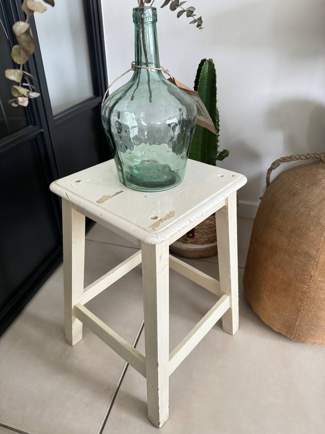 Old wooden painter's stool