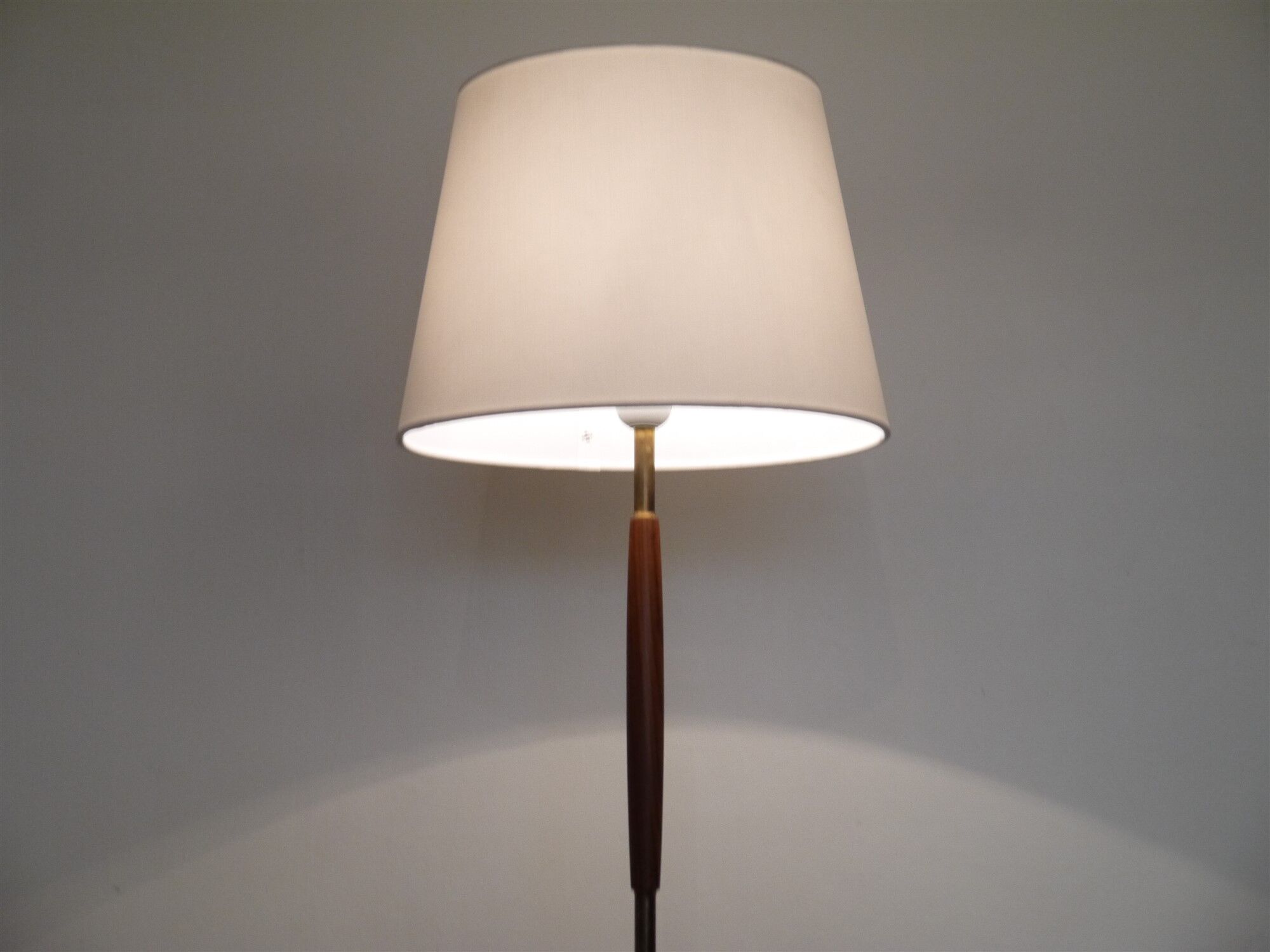 Scandinavian lamppost and teak and brass
