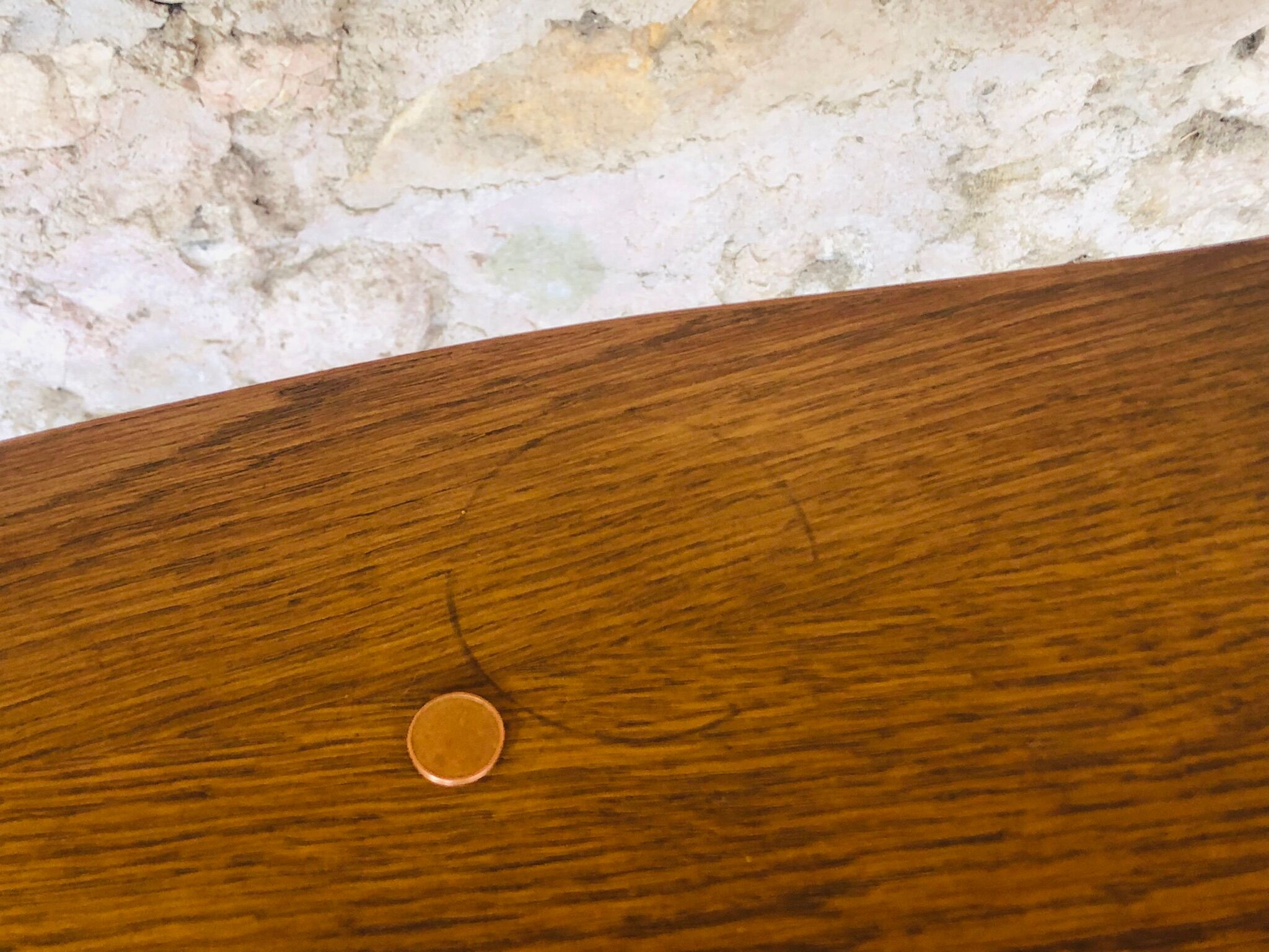 Large vintage side table in bamboo and rattan, circa 1930's