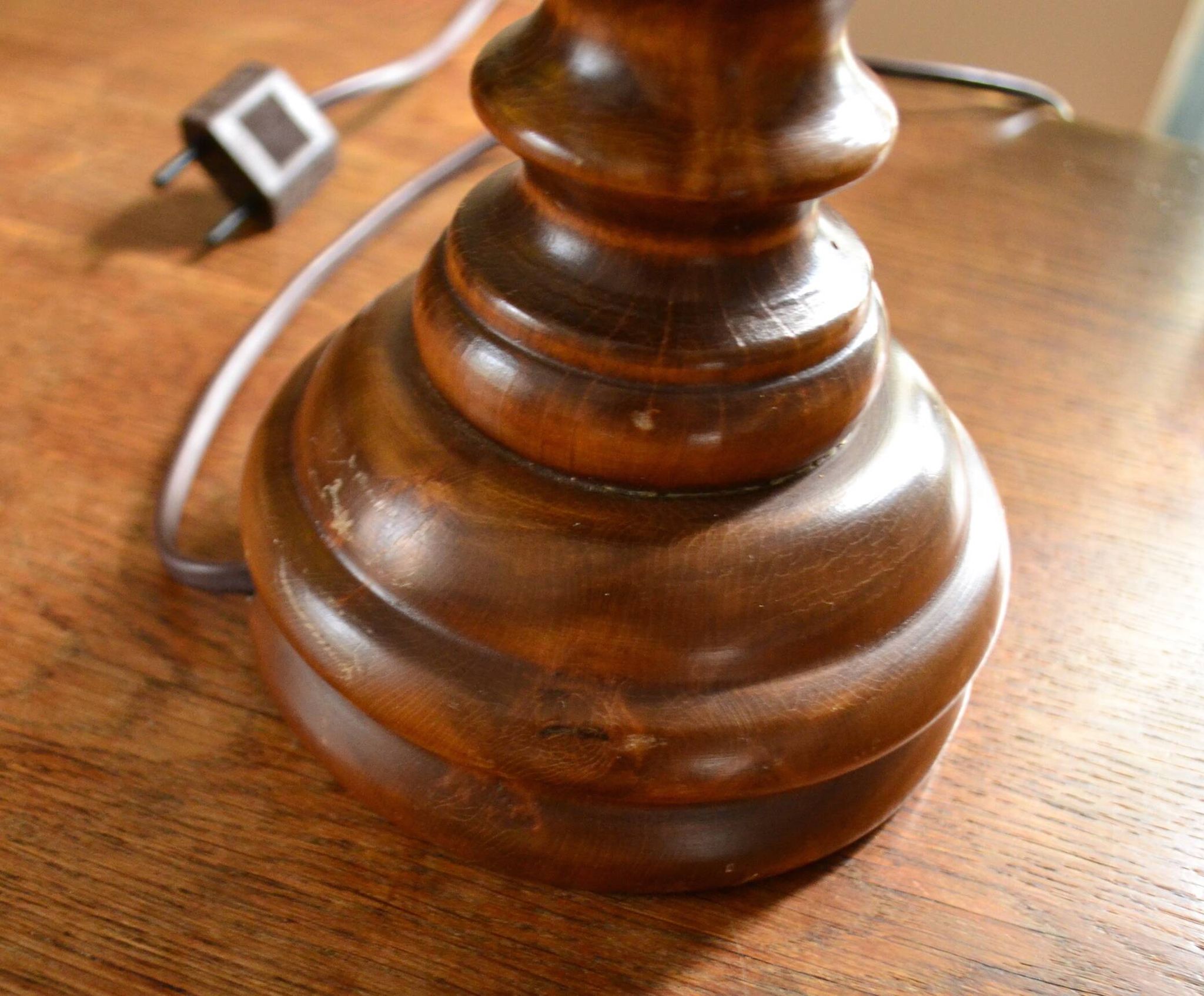 1960s turned wooden lamp base