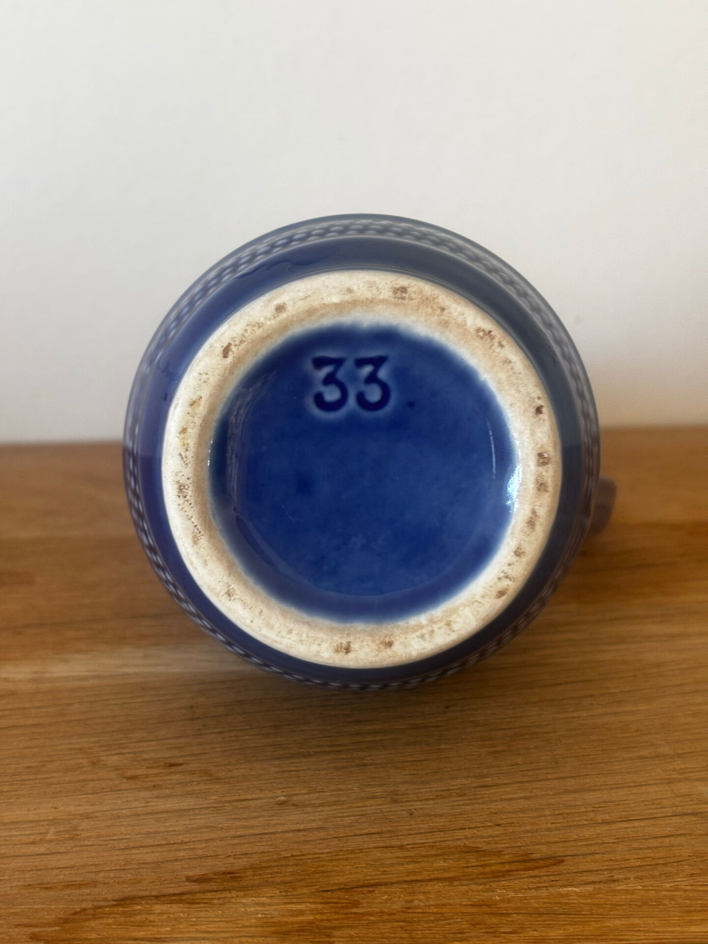 Ensemble de deux petits pichets 33 cl en céramique bleue