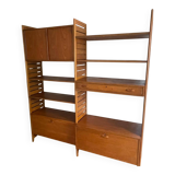 Modular Ladderax shelf in teak, 2 bays, Staples
