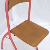 chair tubular structure wooden seat and back