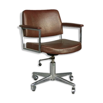 Fauteuil de direction en cuir 1960 bon état