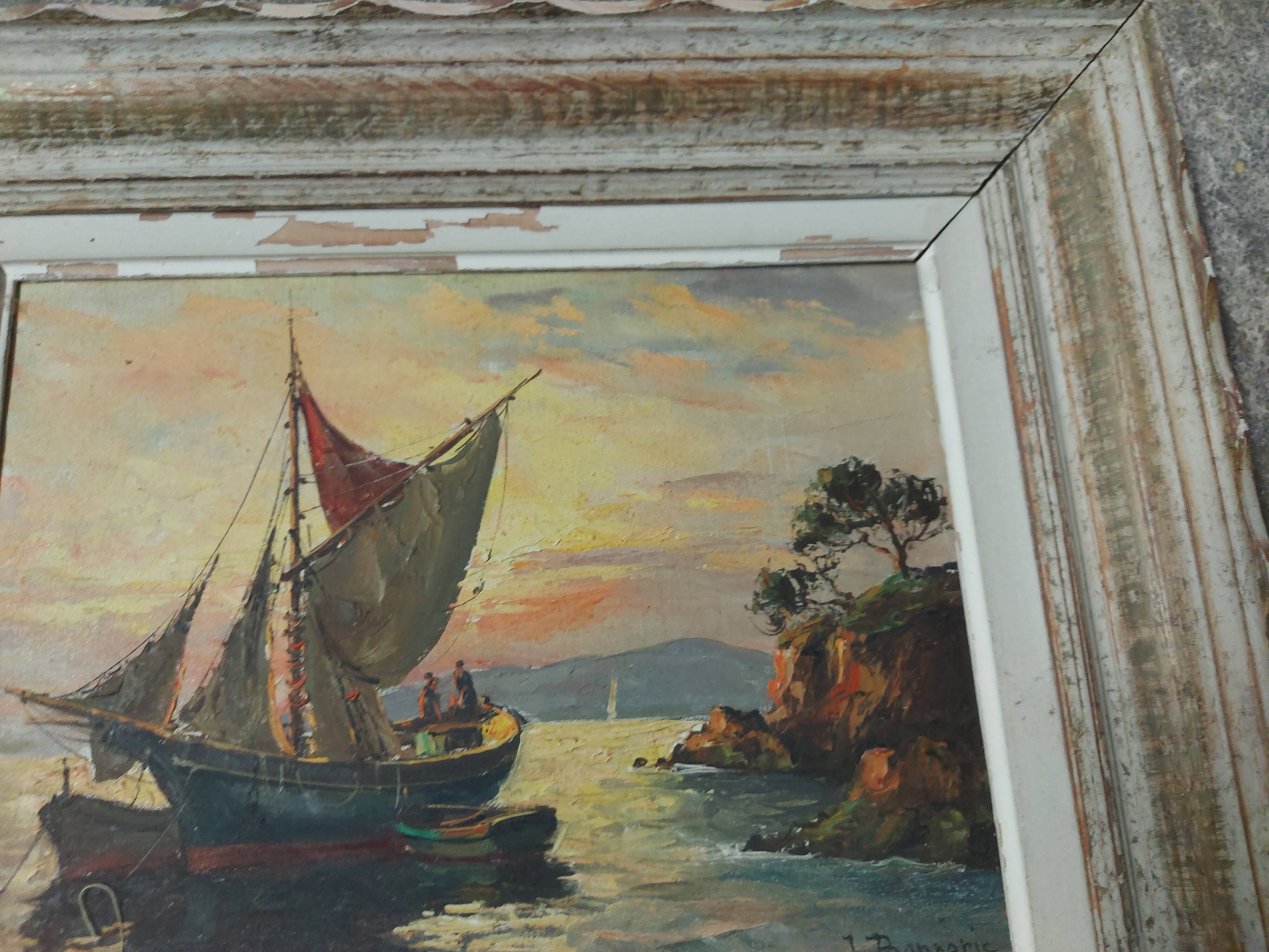 Painting, oil painting on canvas, marine, seaside