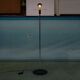 Minimalist chrome glass floor lamp, Bauhaus style floor lamp.