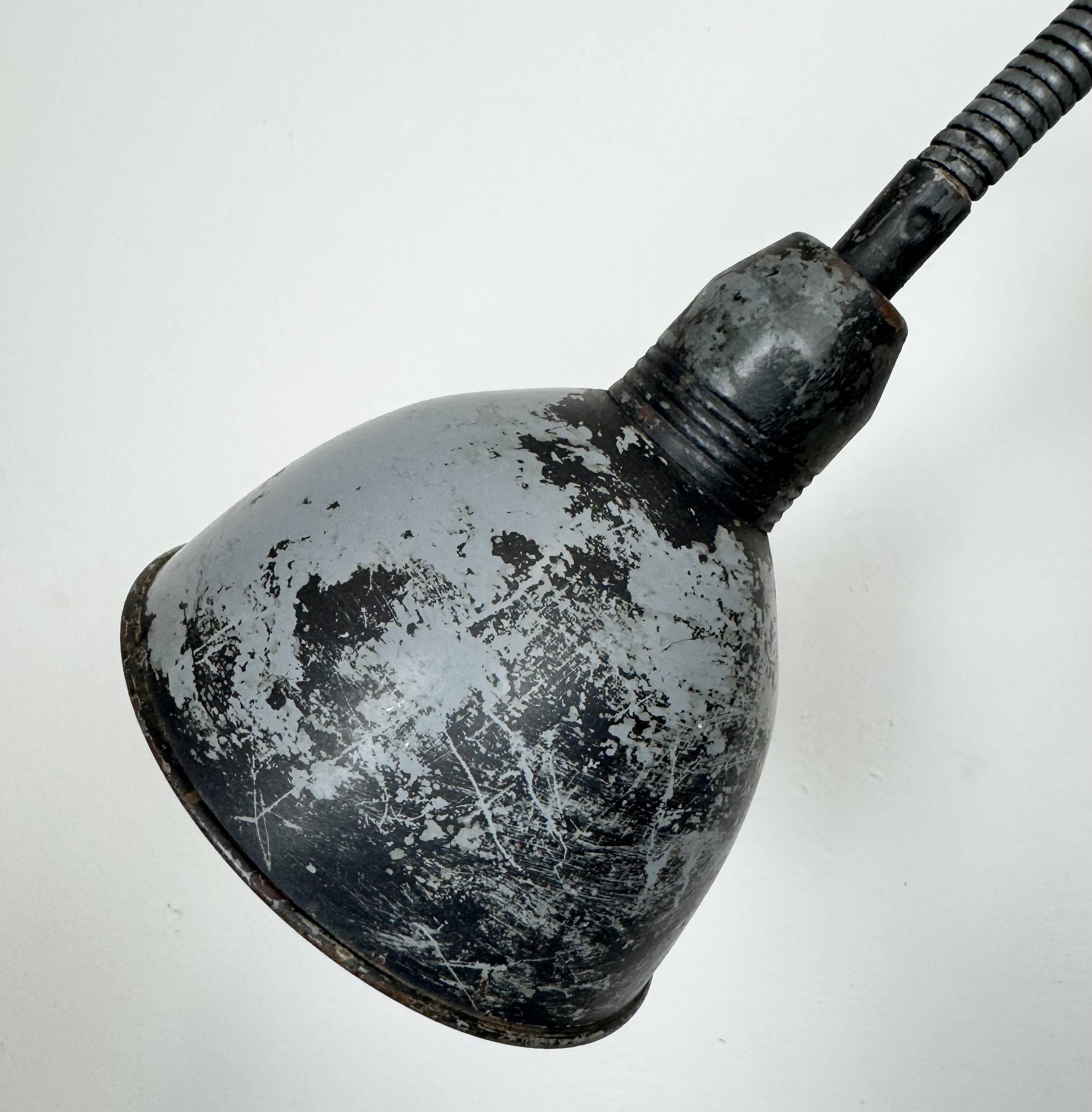 Grey Industrial Scissor Wall Lamp from Elektroinstala, 1960s