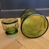 Vintage green glass decanter
