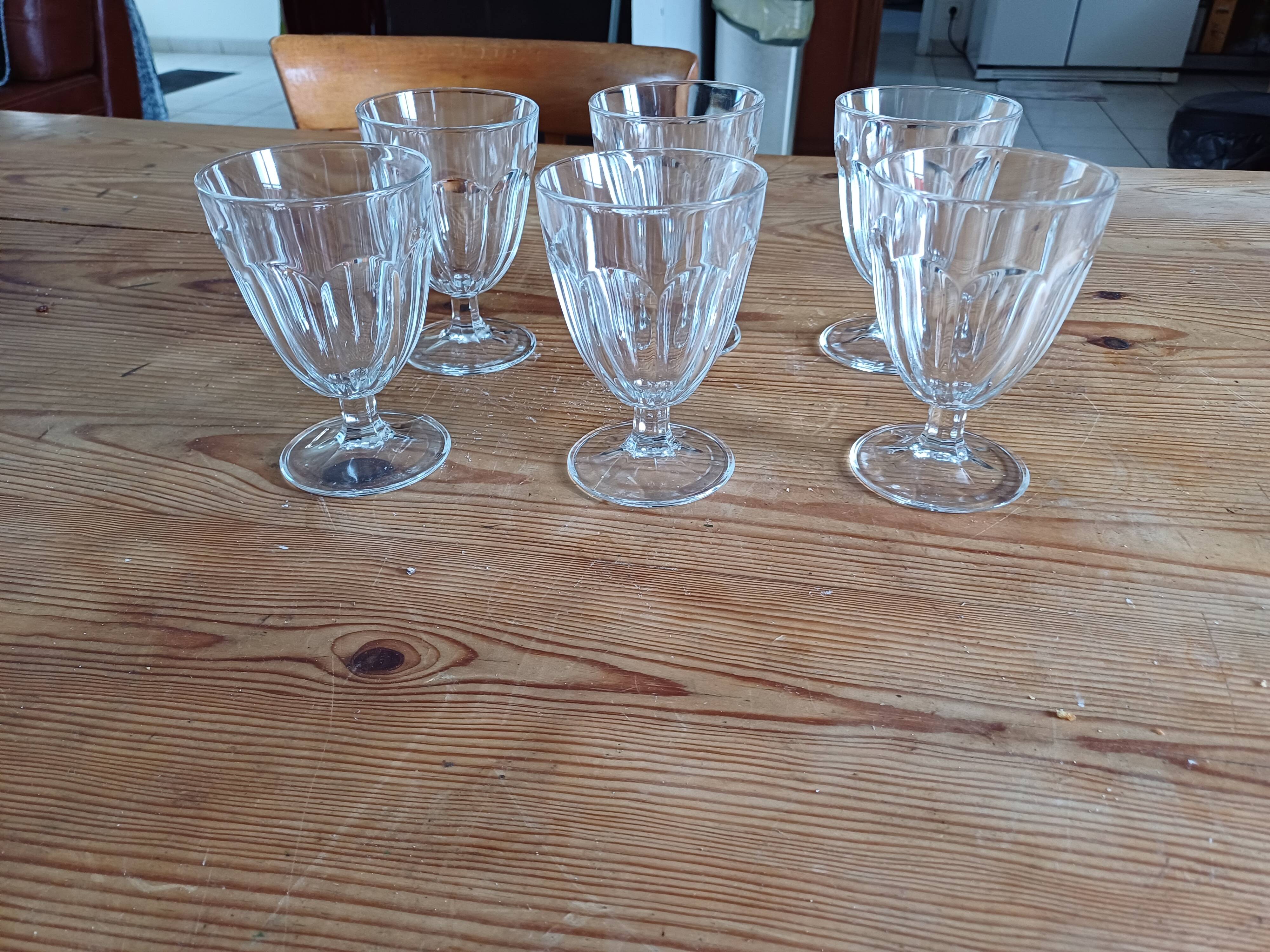 6 old glasses
