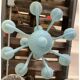 Contemporary Matte Light-Blue Glass Chandelier