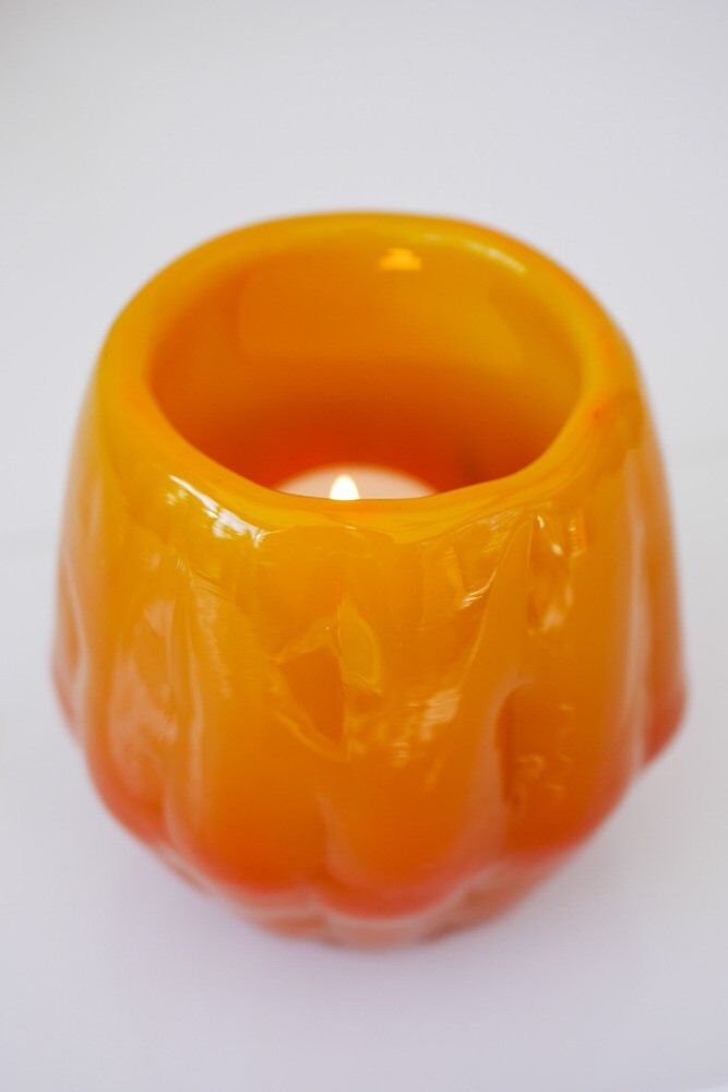 Art glass candleholder by Göte Augustsson Ruda Glasbruk