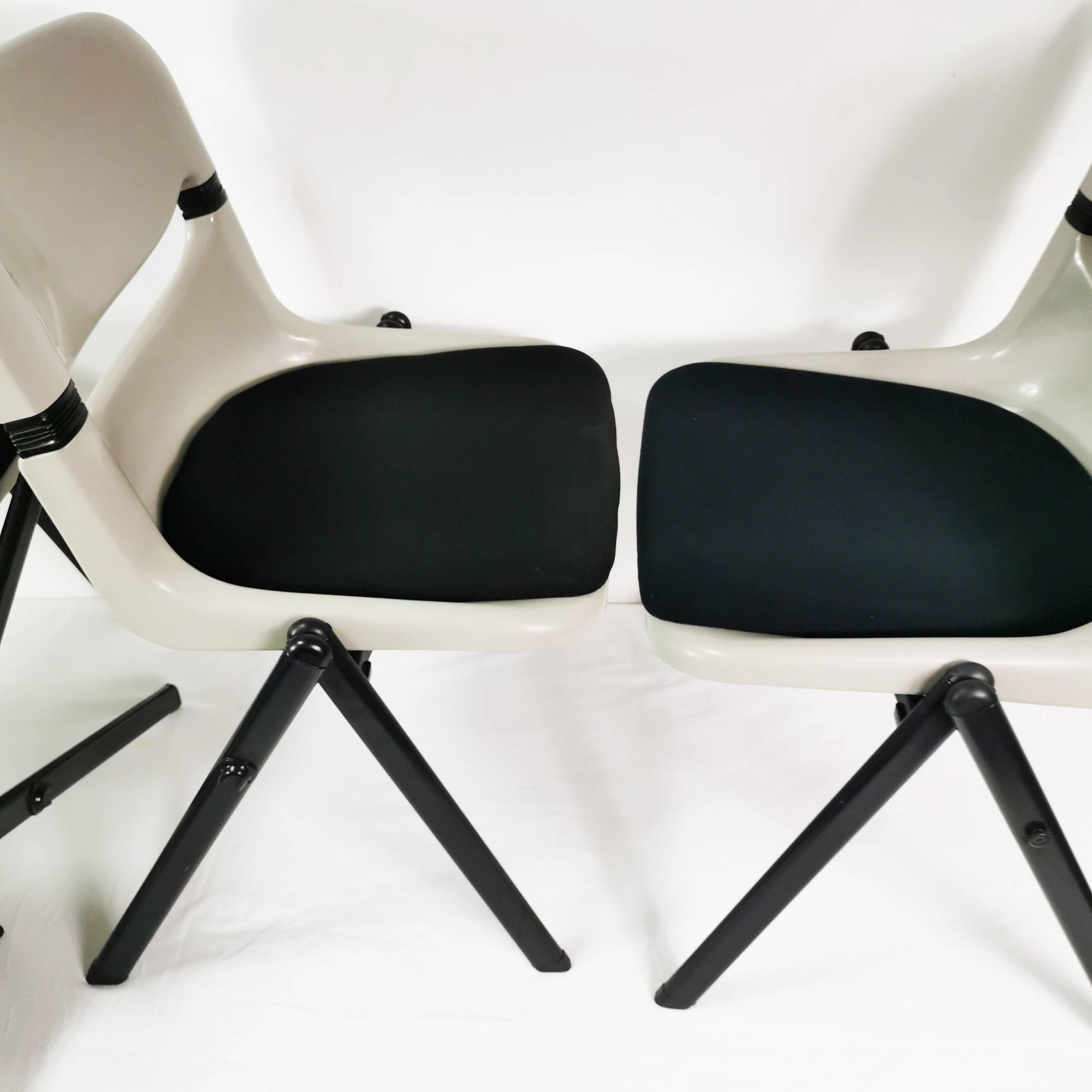 Space age chairs, Vitra Dorsal, designed by G.Piretti & E. Ambas, Italy