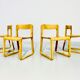 Lot de 4 chaises traîneau italiennes d'époque en hêtre contreplaqué moulé