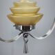 1930s Czech Art Deco Chrome and Frosted Glass Chandelier