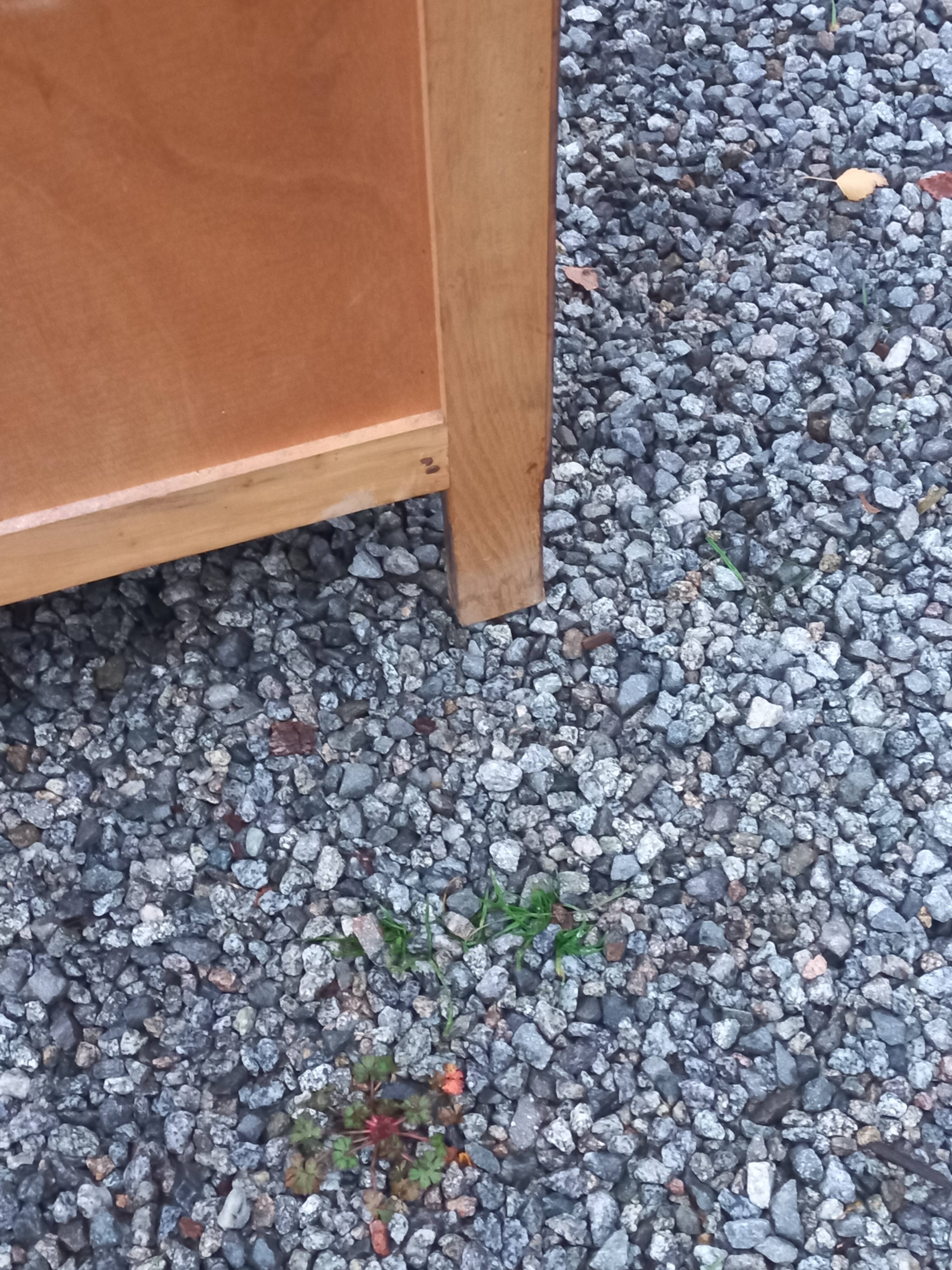 Commode en chêne pieds compas 4 tiroirs, 1950