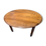 Table with oval shutter in walnut foot turned