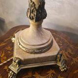 Empire lamp in bronze and marble, large size 70x43, 6kg, and a superb lampshade.