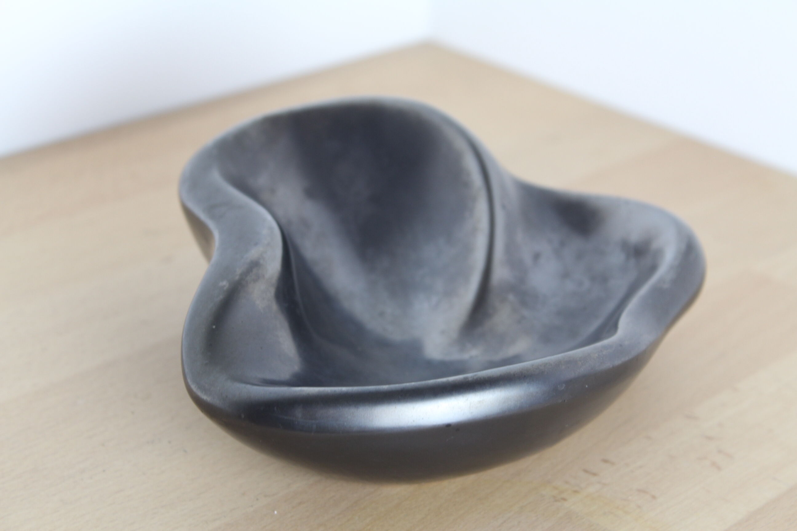 Modernist black special ceramic ashtray