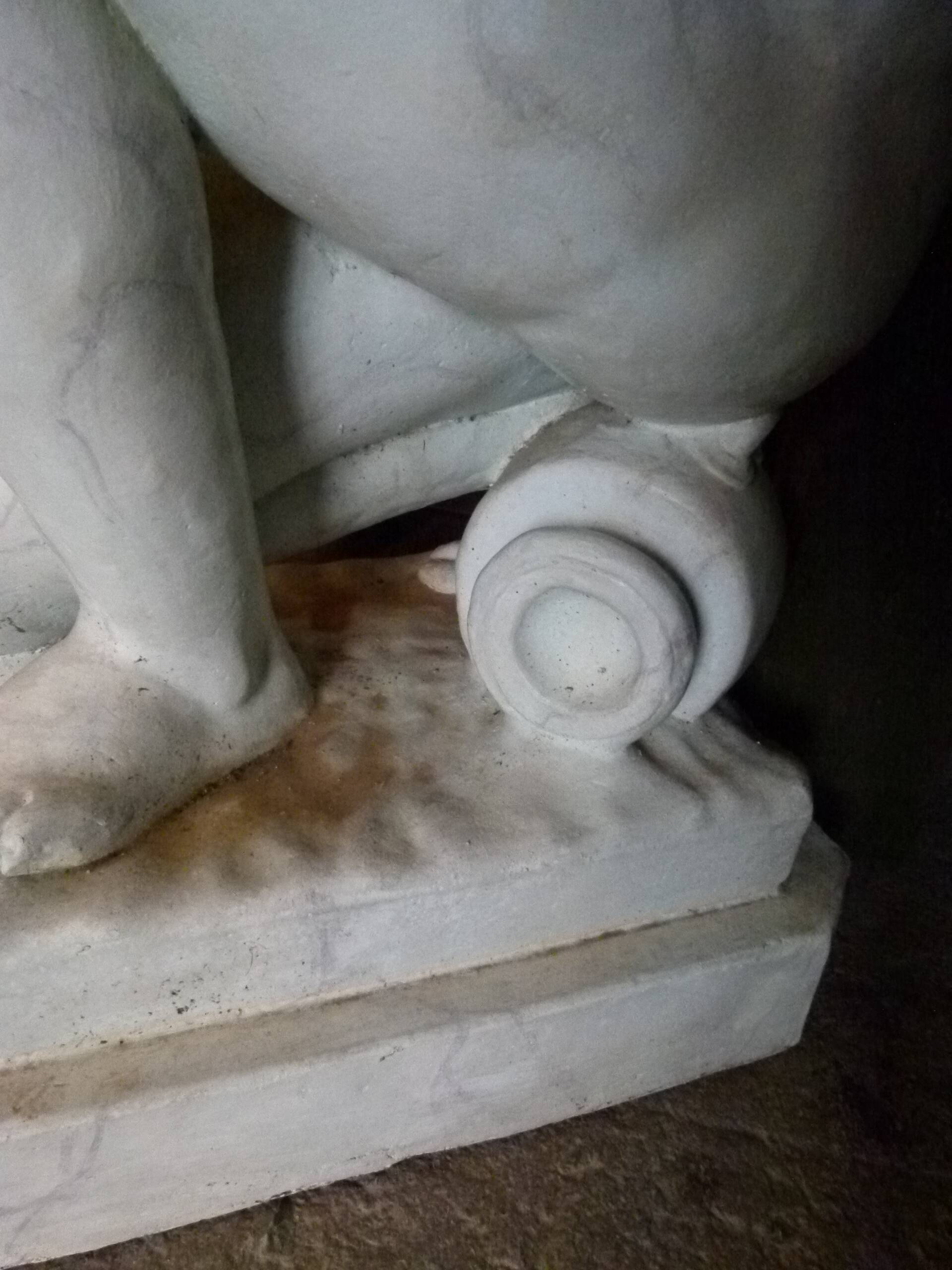 Painted bronze sculpture