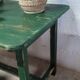 Old green farm table