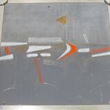 Large coffee table in ceramic and chrome signed 1970 De Nisco vintage 70's space age