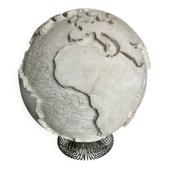 Globe en plâtre space age en relief 1960 XXL