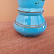 Vase en opaline bleue à décor de fleurs, époque Napoléon III
