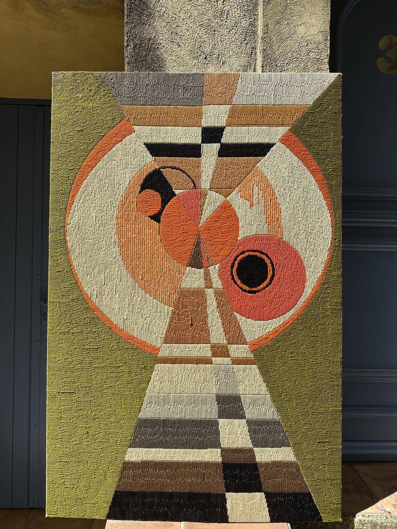 Large original kinetic tapestry OPart. France, 1970s