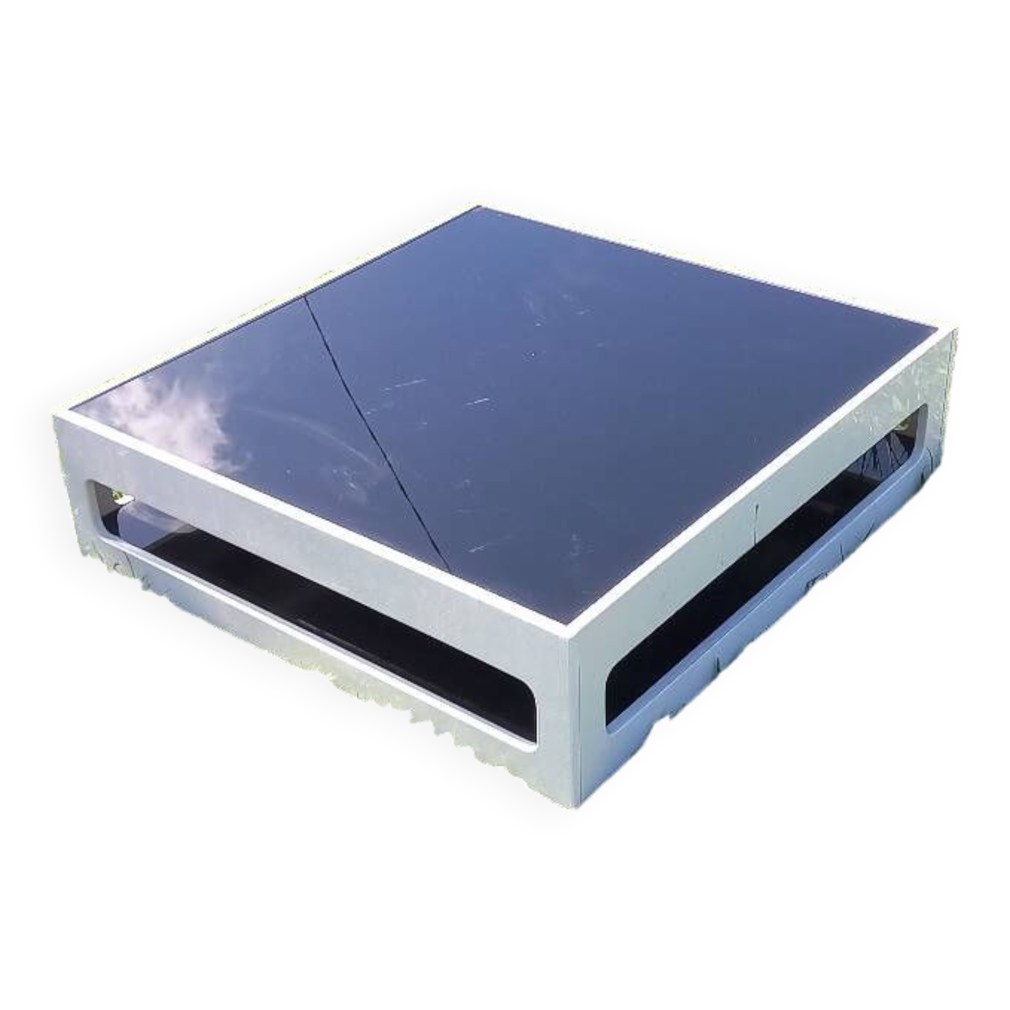 White and black square coffee table