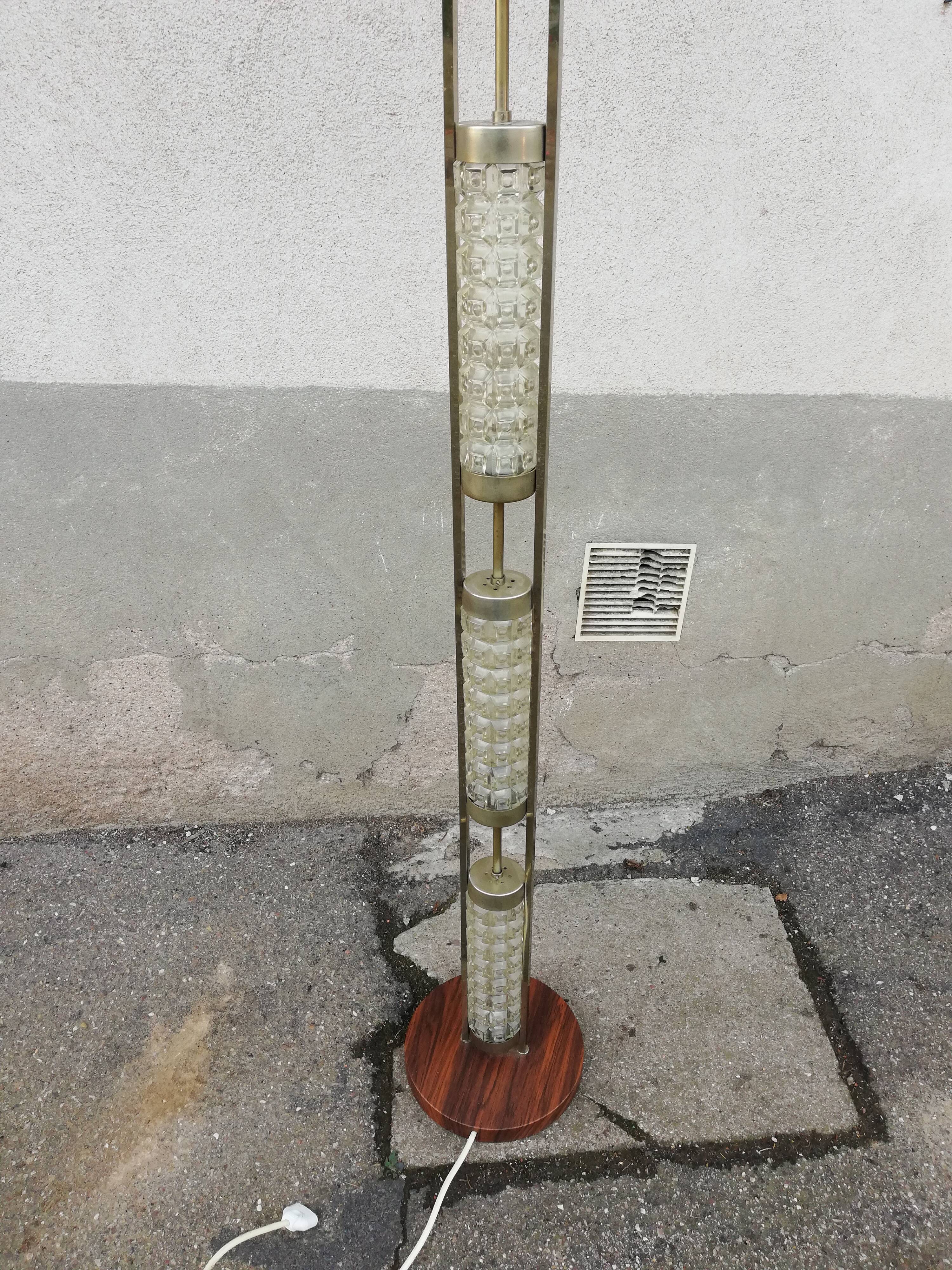 Vintage chrome and glass floor lamp 5 lights