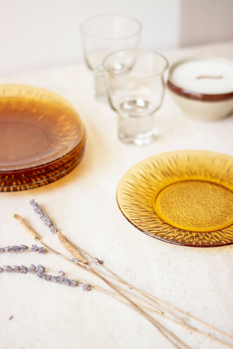 6 assiettes à dessert modèle soleil, Vereco France