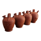 Set of 4 terracotta jugs
