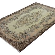 Vintage Turkish Carpet Beige and Brown Floral 271 x 174 cm