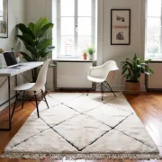 Beni Ourain White Rug – Handwoven Berber Diamond