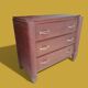 Small wooden veneer Art Deco chest of drawers.