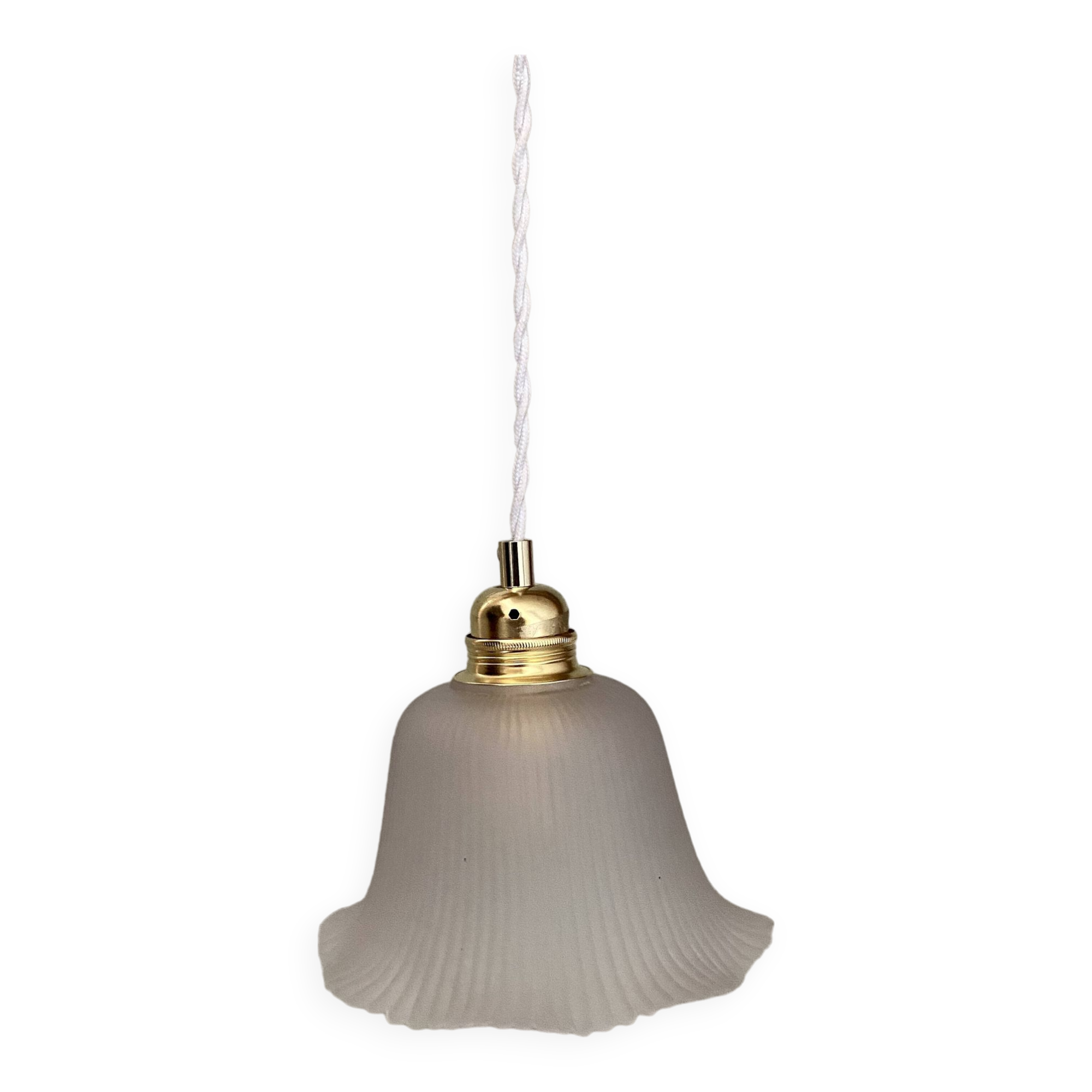 Vintage frosted glass lampshade pendant light