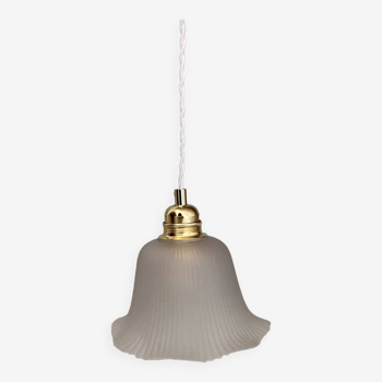 Vintage frosted glass lampshade pendant light