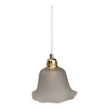 Vintage frosted glass lampshade pendant light