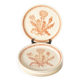 Flat plates in stoneware thistle decoration