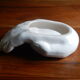 Large empty hand-shaped pocket / Vintage 70s white ceramic