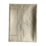 Antique linen tablecloth and whipped cream silk