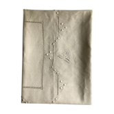 Antique linen tablecloth and whipped cream silk