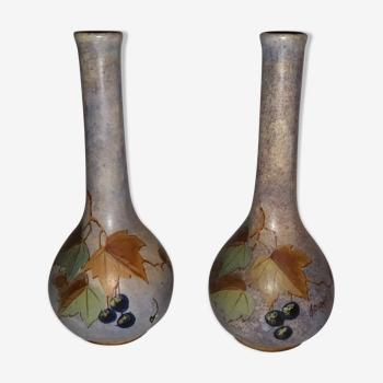 Paire de vases art-nouveau signés A Dubois