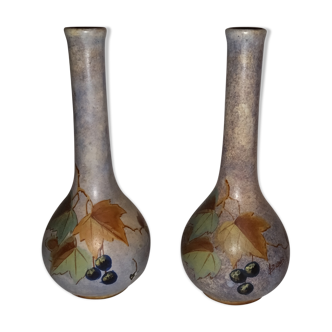 Pair of art-nouveau vases signed A Dubois.