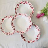 Set of 4 hollow plates, Céranord, apple pattern, vintage