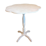 White side table in painted wood and decorated top